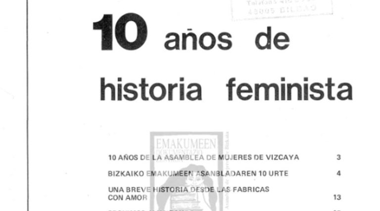 JORNADAS 📢 10 Años de Historia Feminista. Asamblea de mujeres de Bizkaia (1985)